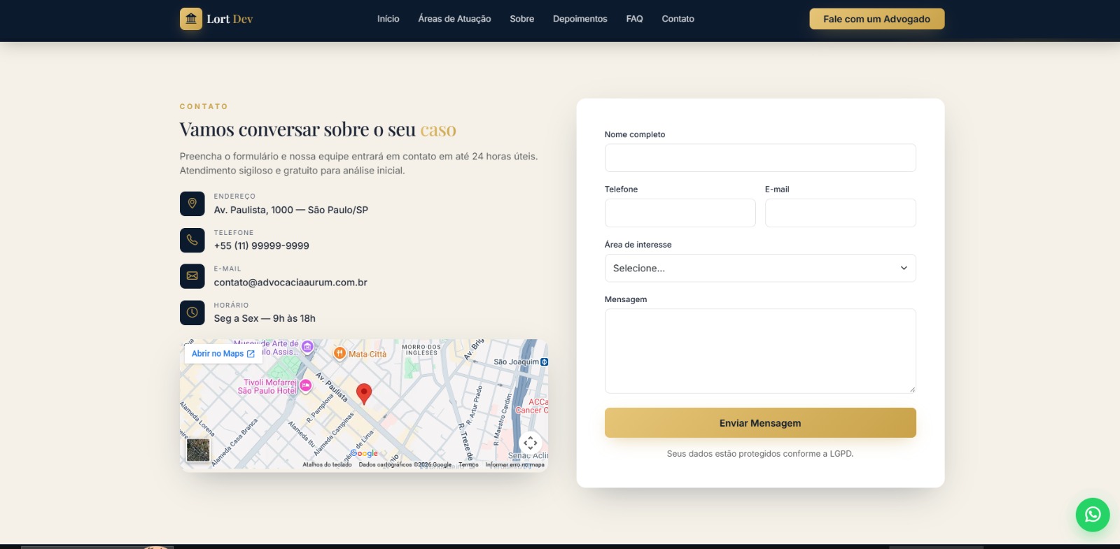 Detalhe 1 do mesmo projeto de Landing Page